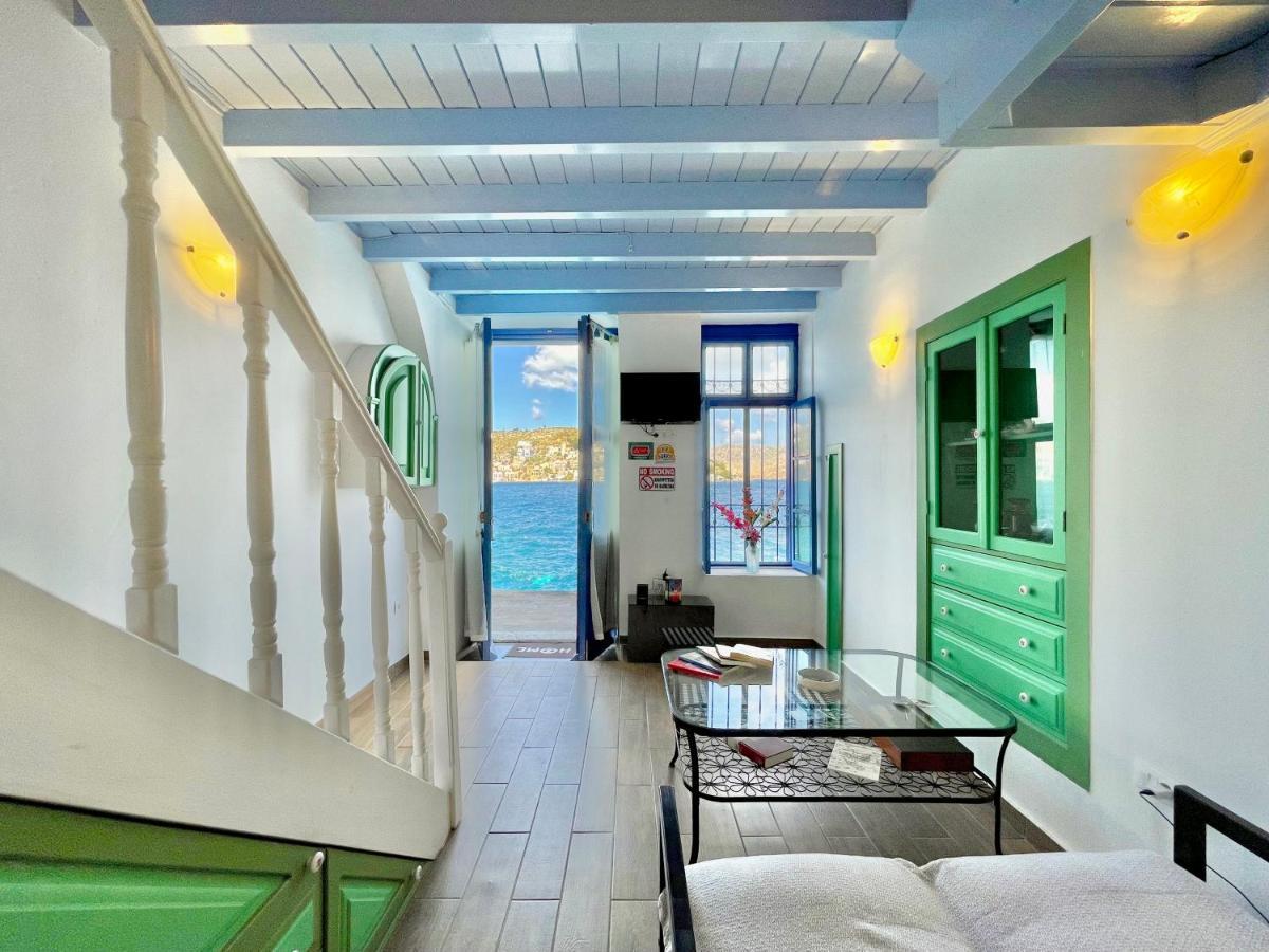 Seafront - Harbour View , Pitini 2 Apartment Symi Bagian luar foto